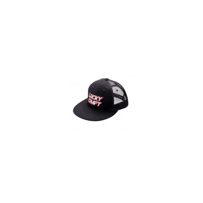 GORRA LUCKY CRAFT LC FLAT NEGRA Y ROJA