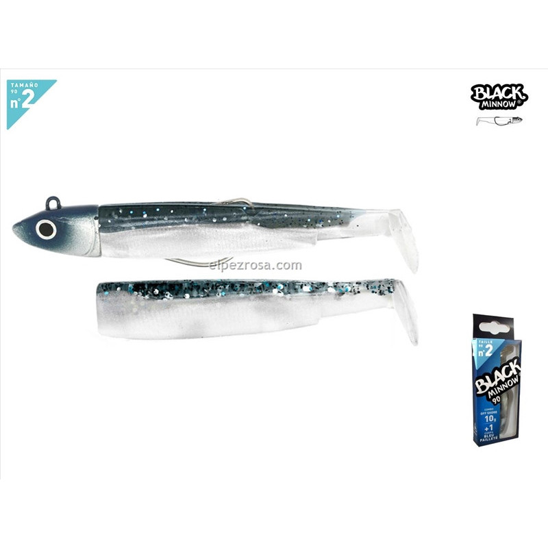 BLACK MINNOW 90 COMBO OFF SHORE 10gr BLEU PAILLETE