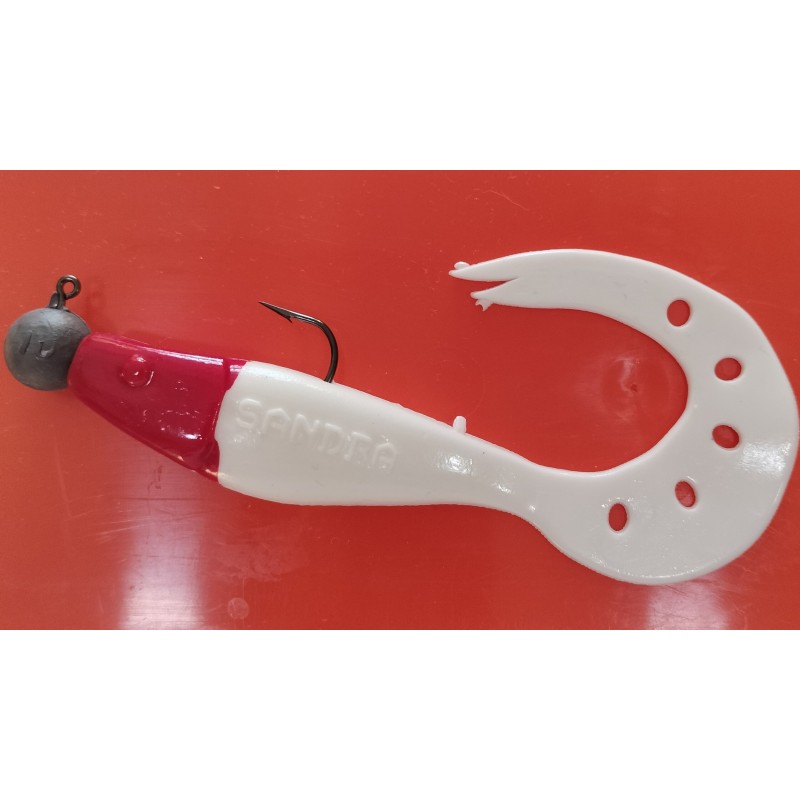 SANDRA DELANDE 12cm JIG 10gr WHITE RED HEAD
